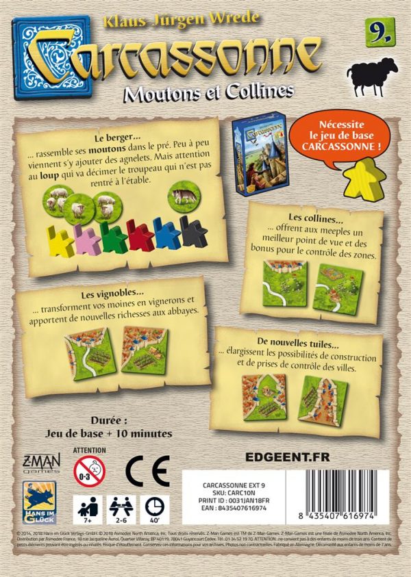 CARCASSONNE - MOUTONS et COLLINES